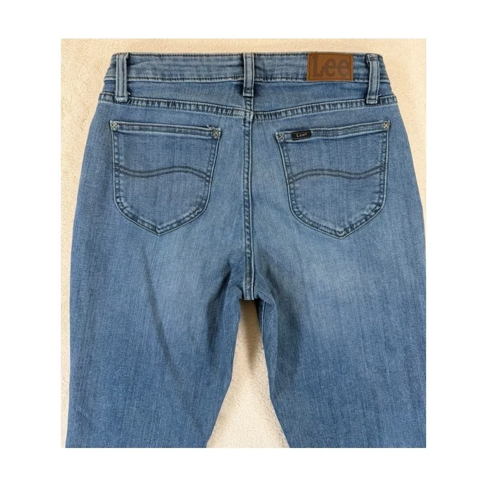 Lee Regular Fit Bootcut Jeans Medium‎ Wash Mid Rise Denim Womens 6M 28x30